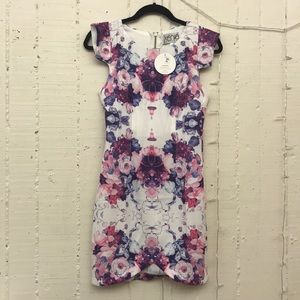 White purple and blue formal dress